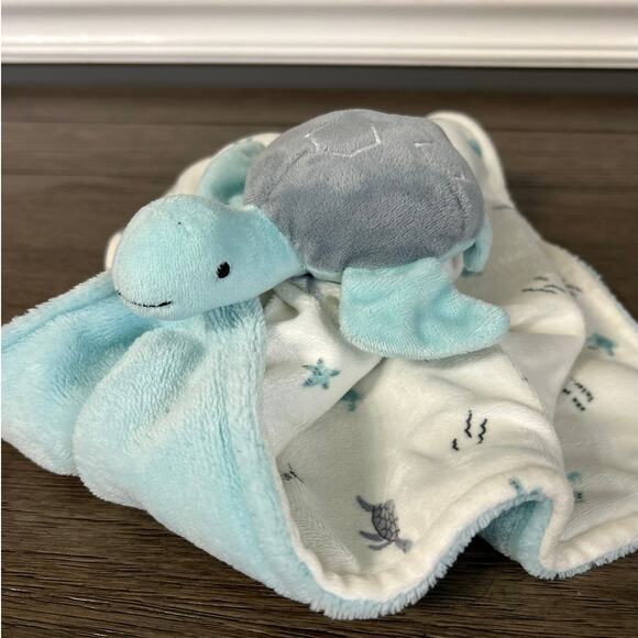 Carters Just One You Aqua & Grey Sea Turtle Lovey - Picture 3 of 5